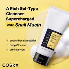 COSRX Advanced Snail Mucin Gel Cleanser – Hydrating Gentle Repairing Deep Pore Facial Wash 150mL