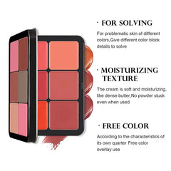 Carla Secret 12 Colors Blush Palette - Highly Pigmented Cream Lip & Cheek Tint Duo