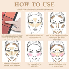 Carla Secret 12 Colors Full Face Palette - Cream Foundation Contour & Blush Kit