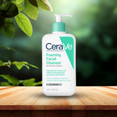 CeraVe Foaming Cleanser For Normal to Oily Skin – Excess Sebum Control and Fragrance Free Facial Wash 335mL