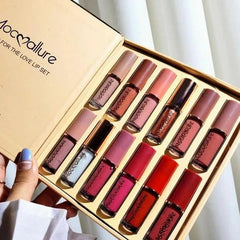 MOCALLURE 12-Piece Matte Lip Gloss Set (12 x 2.5mL) – Long-Lasting Waterproof Liquid Lipstick Gift Kit