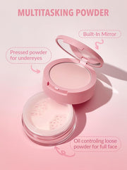 SHEGLAM Insta-Ready Face Powder - Matte Setting Loose Under-Eye Duo | Bubble Gum