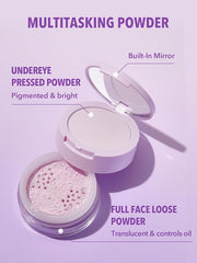 SHEGLAM Insta-Ready Face Powder - Matte Setting Loose Under-Eye Duo | Taro