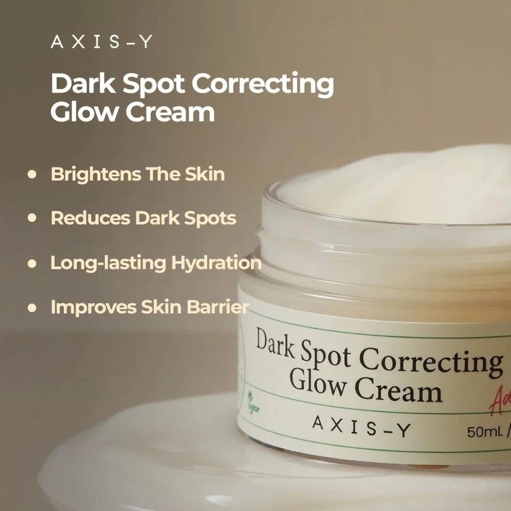 AXIS-Y Dark Spot Correcting Glow Cream – Brightening Niacinamide Hyperpigmentation Care Facial Moisturizer 50mL