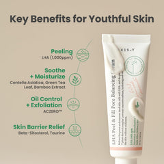 AXIS-Y LHA Peel & Fill Pore Balancing Cream – Exfoliating Sebum Control Hydrating Smooth Skin Face Moisturizer 50mL