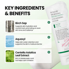 AXIS-Y Sunday Morning Refreshing Cleansing Foam – Gentle Hydrating Ph Balancing Facial Cleanser 120mL