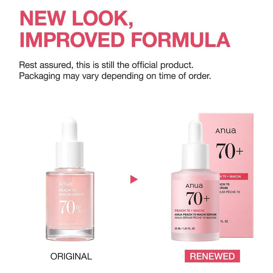 Anua Peach 70 Niacin Serum 70+ – Brightening Hydrating Dark Spot Care Facial Skin Treatment 30mL