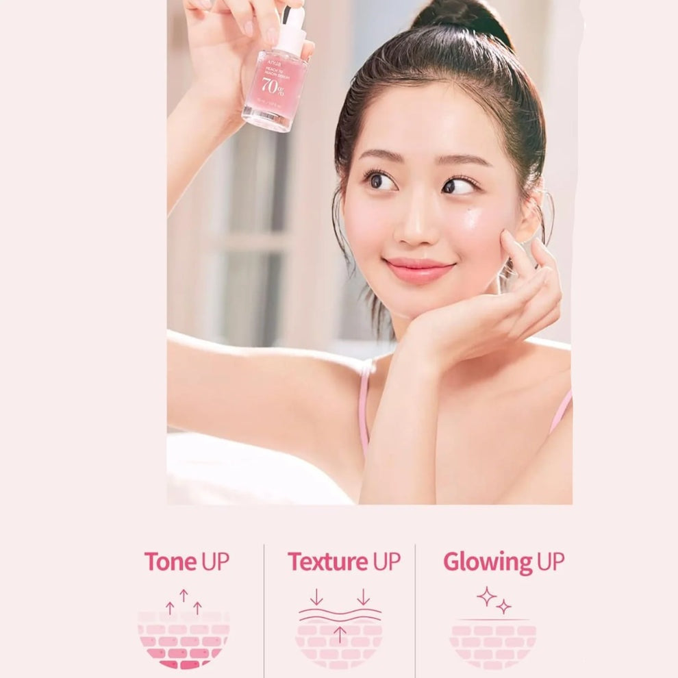 Anua Peach 70 Niacin Serum – Glass Skin Brightening and Pore Refining Face Serum 30mL
