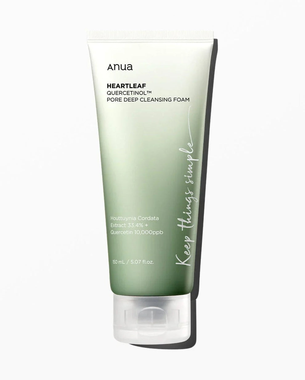 Anua Heartleaf Quercetinol Pore Deep Cleansing Foam – Acne Control and Exfoliating Facial Cleanser 150mL