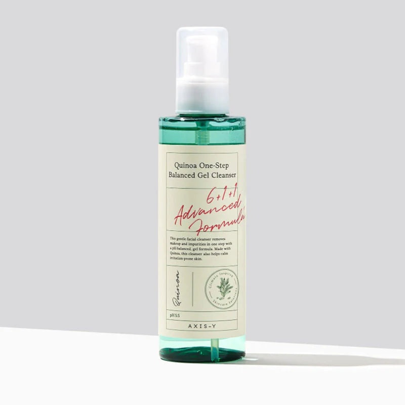 Axis-Y Quinoa One-Step Balanced Gel Cleanser – Gentle Low pH and Makeup Removing Facial Cleanser 180mL