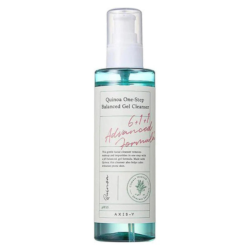 Axis-Y Quinoa One-Step Balanced Gel Cleanser – Gentle Low pH and Makeup Removing Facial Cleanser 180mL