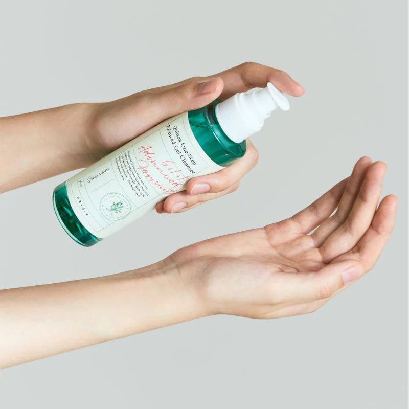 Axis-Y Quinoa One-Step Balanced Gel Cleanser – Gentle Low pH and Makeup Removing Facial Cleanser 180mL