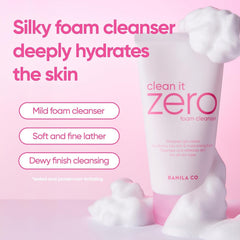 Banila Co Clean It Zero Foam Cleanser – Deep Hydrating Gentle Makeup Residue Pore Face Wash 150mL