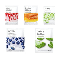 Bioaqua Moisturizing Sheet Mask Set – Hydrating and Brightening Facial Skin Care Pack 125g