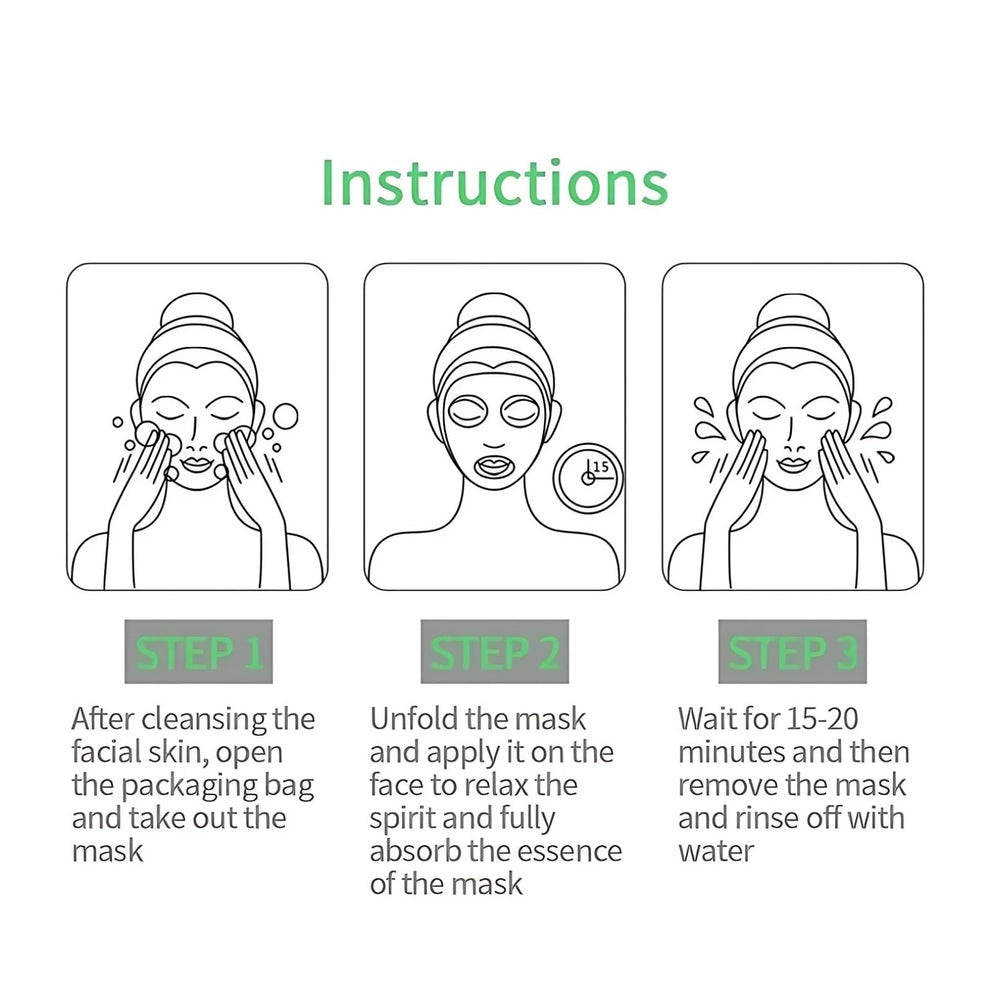 Bioaqua Moisturizing Sheet Mask Set – Hydrating and Brightening Facial Skin Care Pack 125g