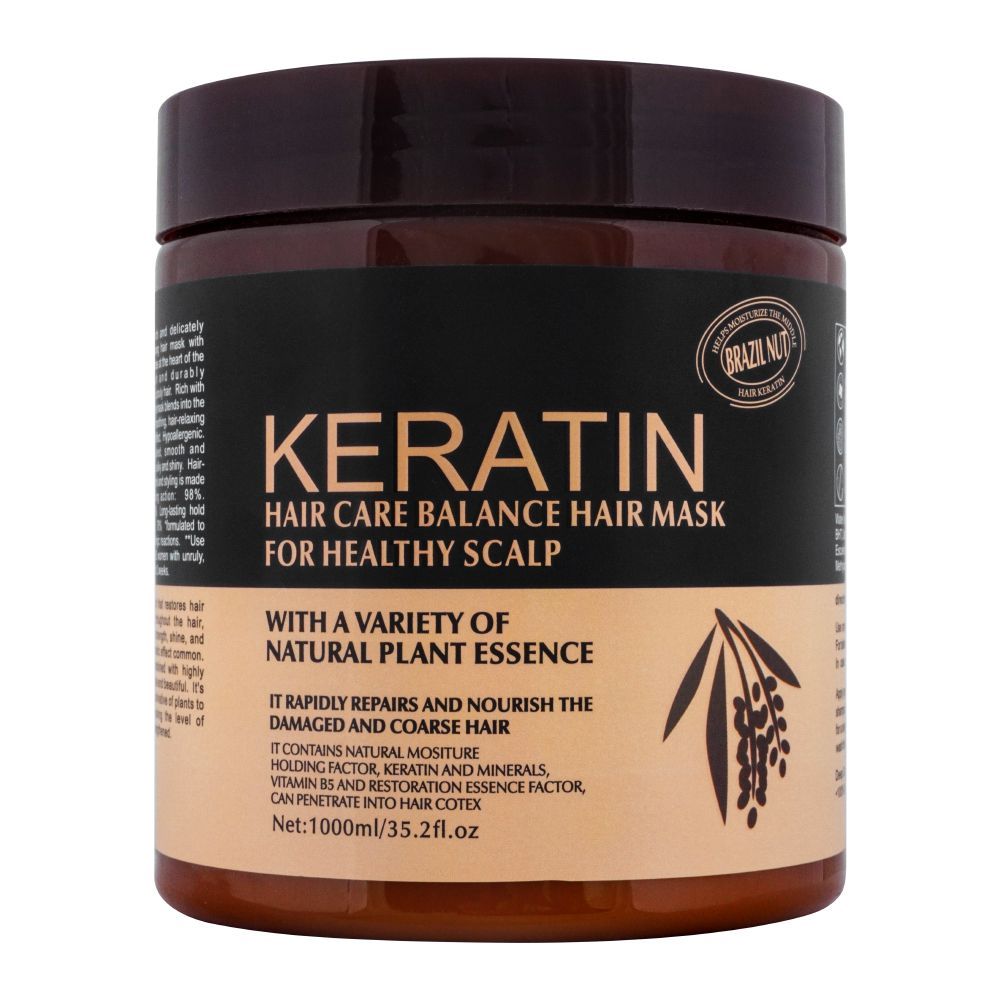 Brazil Nut Keratin Hair Care Balance Hair Mask – Deep Conditioning Repair for Damaged Coarse Hair Treatment 1000mL