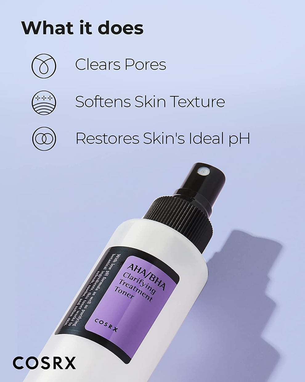 COSRX AHA BHA Clarifying Treatment Toner – Gentle Exfoliating and Pore Refining Facial Toner 150mL