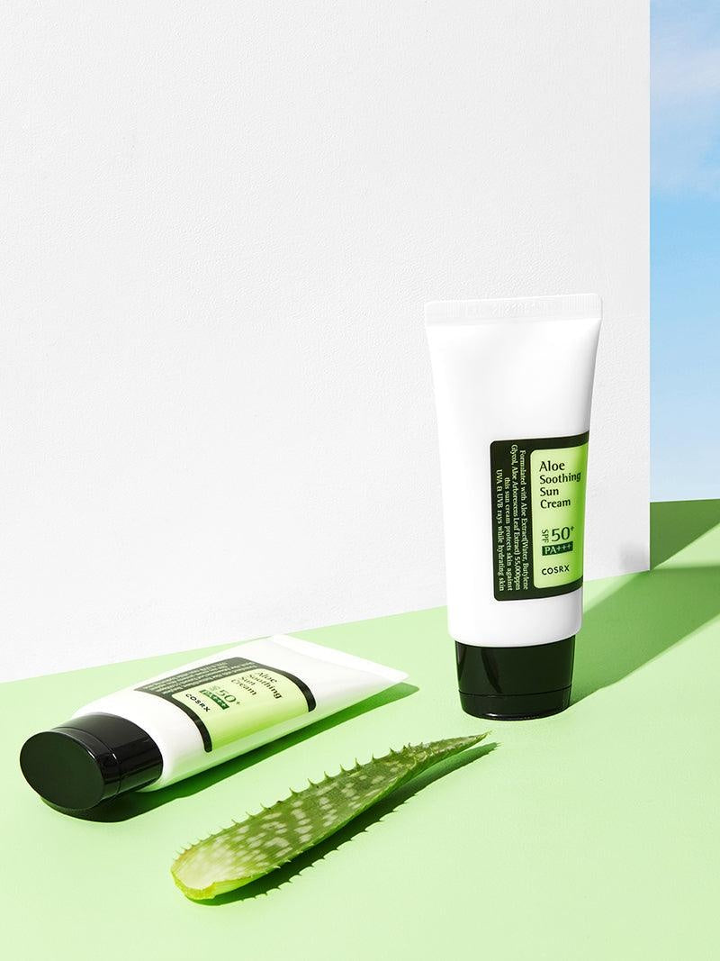 COSRX Aloe Soothing Sun Cream – Hydrating SPF 50 Plus Broad Spectrum Sunscreen Cream 50mL