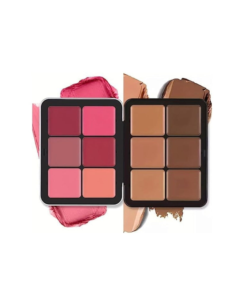 Carla Secret 12 Colors Cream Contour & Blush Palette - Full Coverage Face Kit
