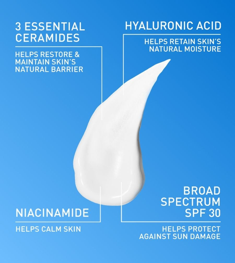 CeraVe AM Facial Moisturizing Lotion SPF 30 – Oil Free Hydrating Daily Face Moisturizer Sunscreen 89mL