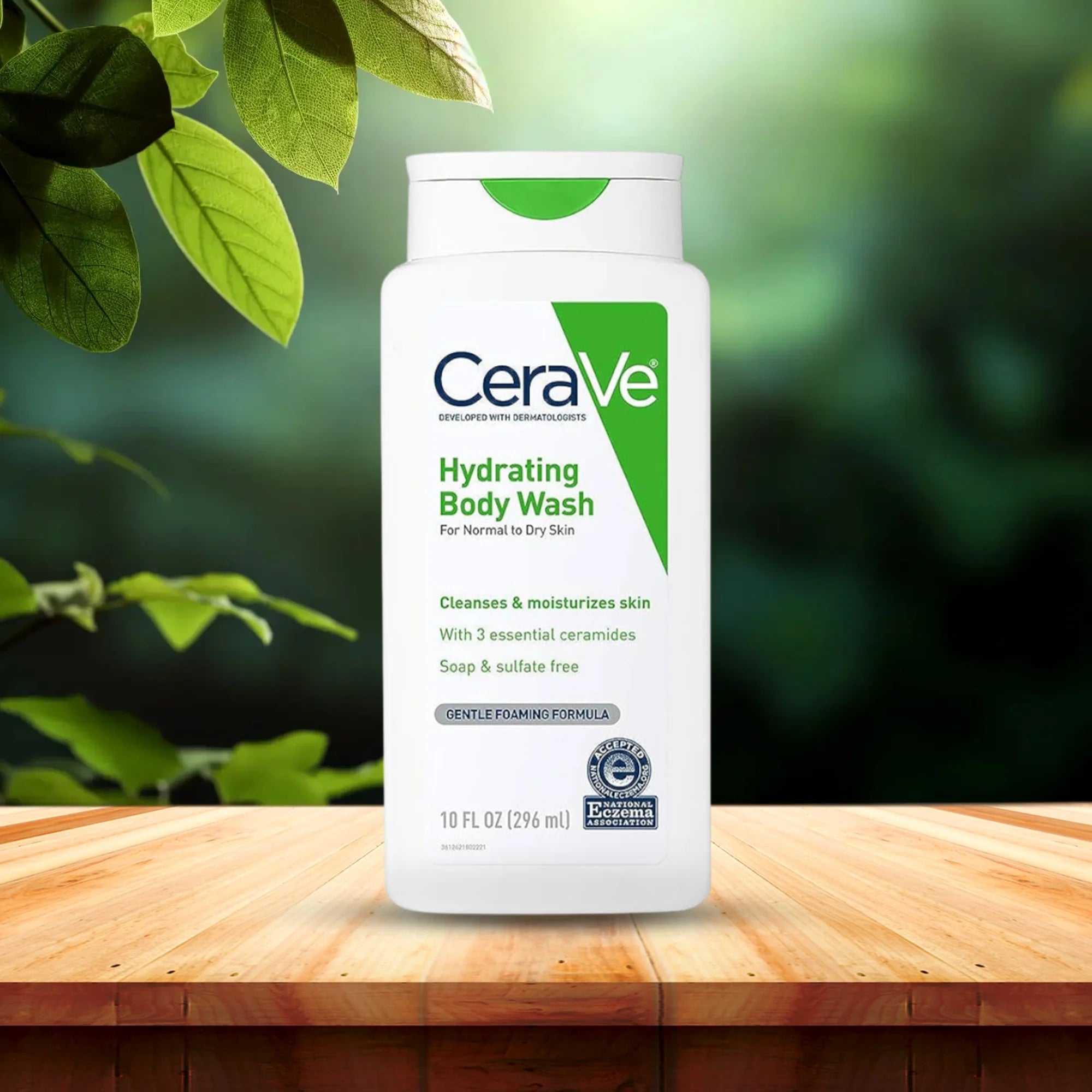 CeraVe Hydrating Body Wash For Normal to Dry Skin – Soap and Sulfate Free Sensitive Skin Shower Gel 296mL