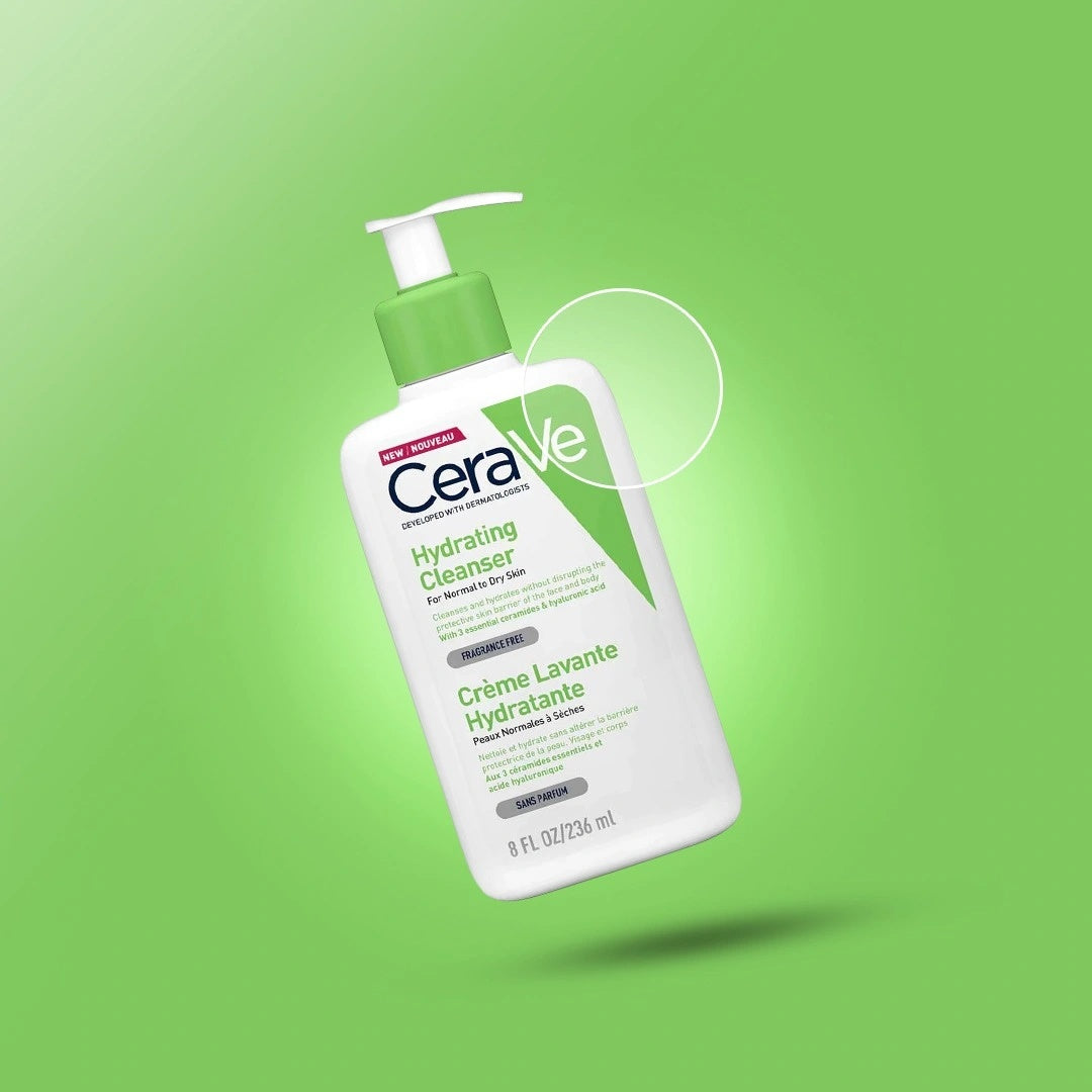 CeraVe Hydrating Cleanser For Normal to Dry Skin – Fragrance Free Barrier Protecting Facial Cleanser 236mL