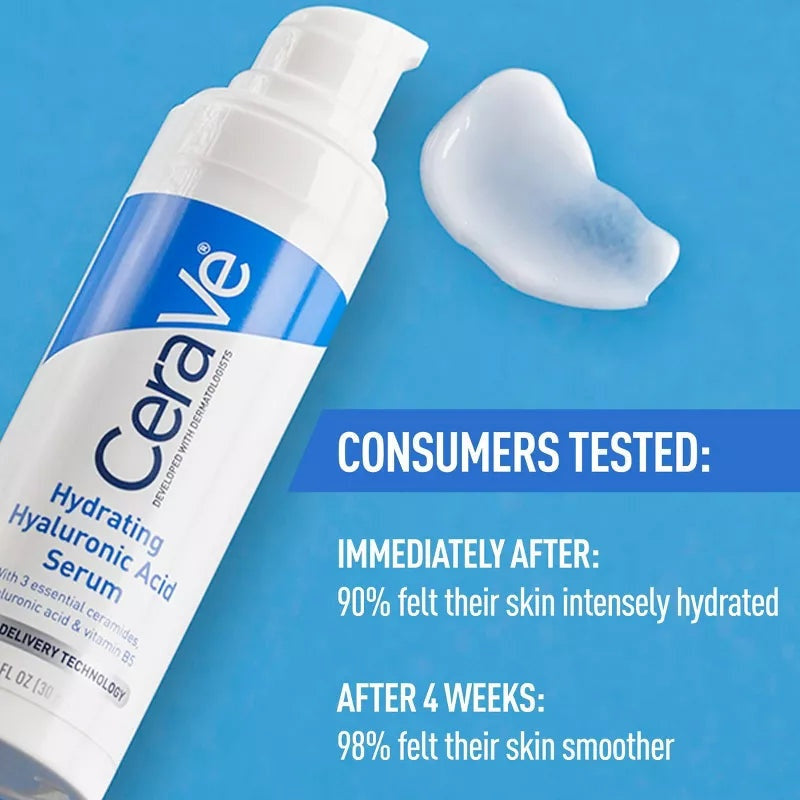CeraVe Hydrating Hyaluronic Acid Serum – Barrier Restoring and Moisture Locking Face Serum 30mL