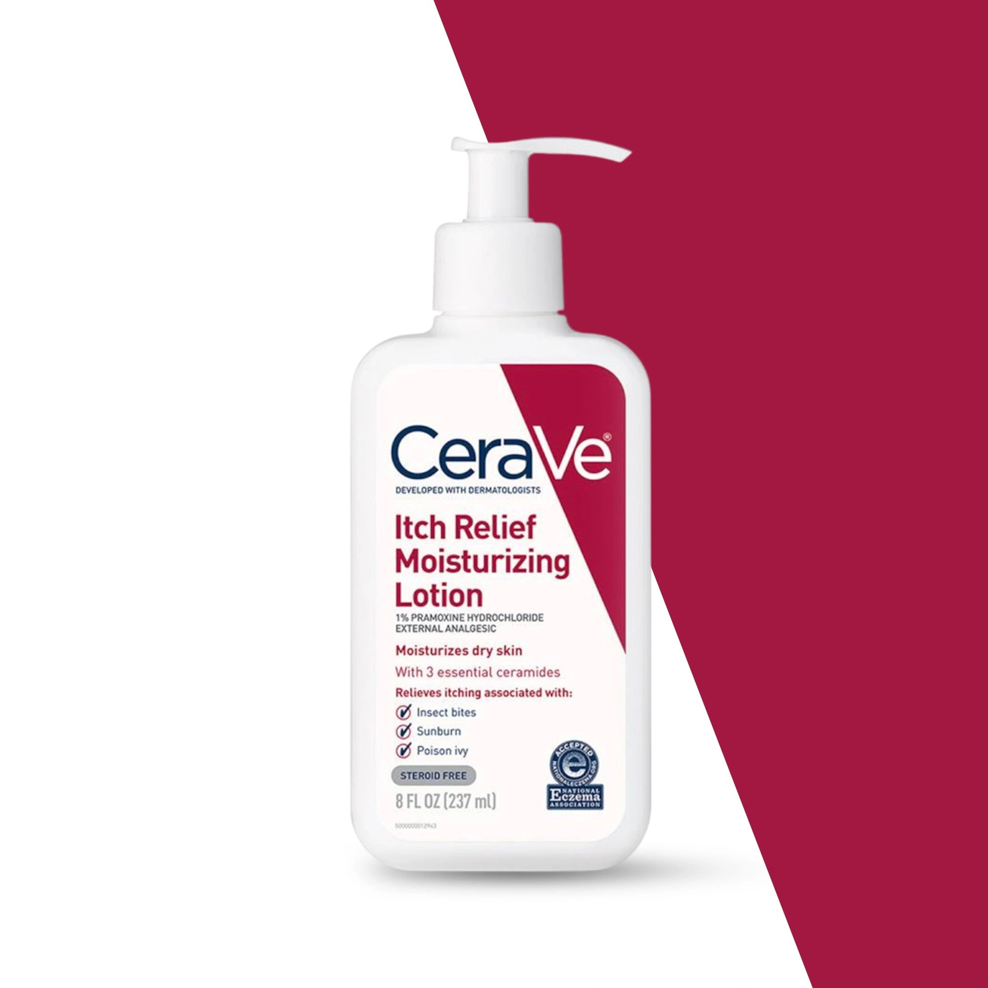 CeraVe Itch Relief Moisturizing Lotion – Pramoxine Hydrochloride Anti Itch Sensitive Skin Body Cream 237mL