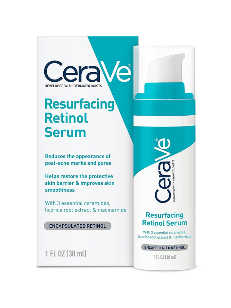 CeraVe Resurfacing Retinol Serum – Acne Marks Fading Pore Smoothing Encapsulated Niacinamide Facial Treatment 30mL