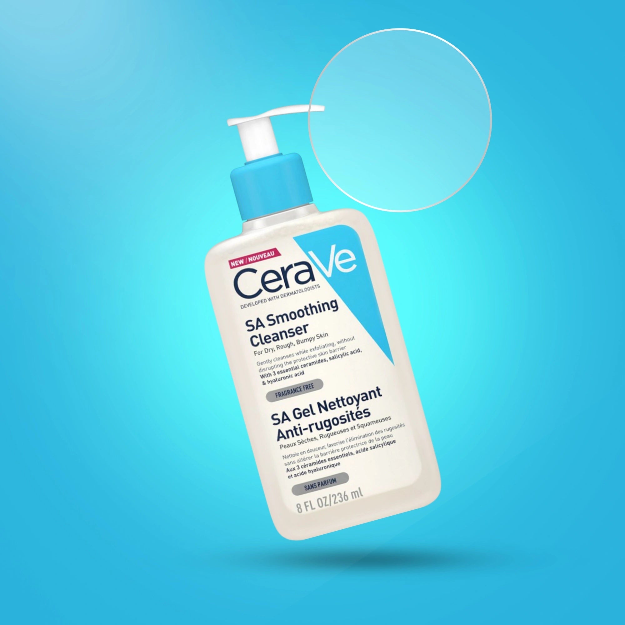 CeraVe SA Smoothing Cleanser For Dry Rough Bumpy Skin – Fragrance Free Salicylic Acid Exfoliating Face Wash 236mL