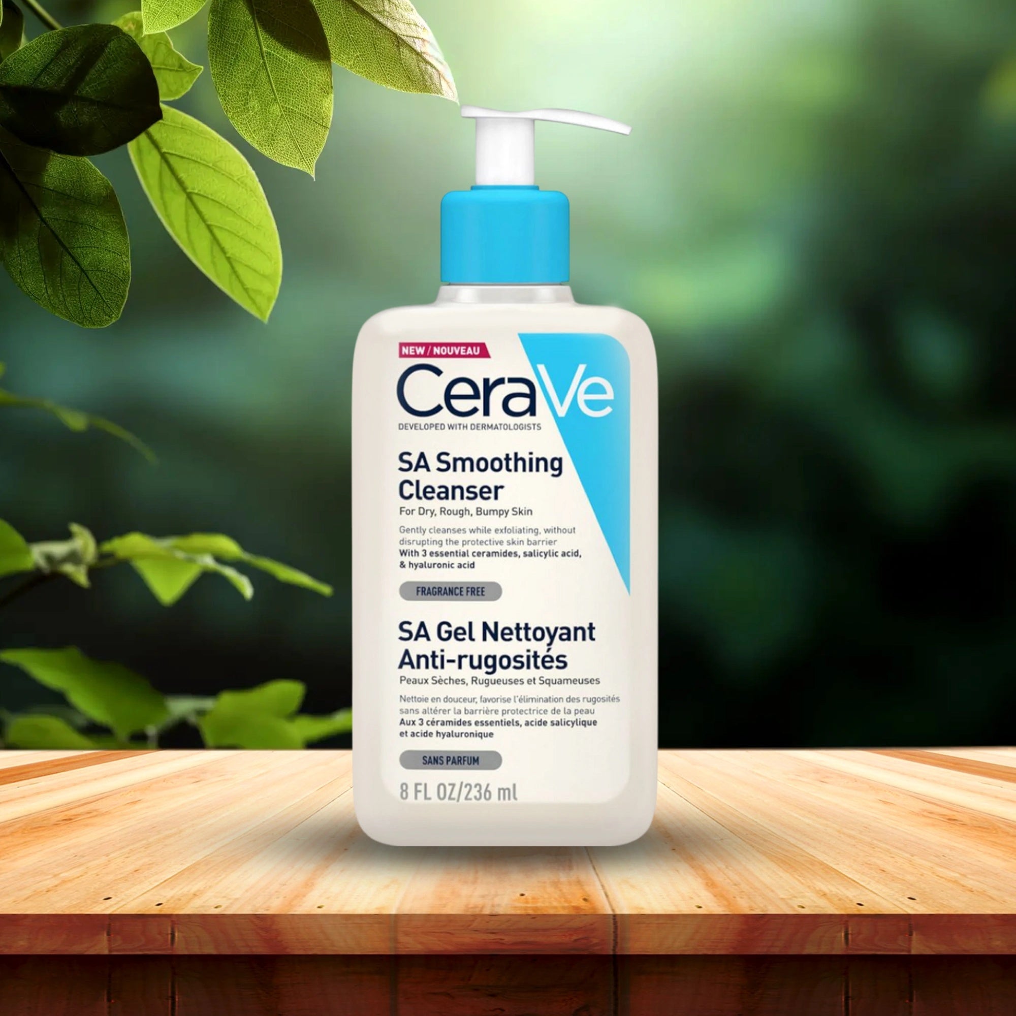 CeraVe SA Smoothing Cleanser For Dry Rough Bumpy Skin – Fragrance Free Salicylic Acid Exfoliating Face Wash 236mL