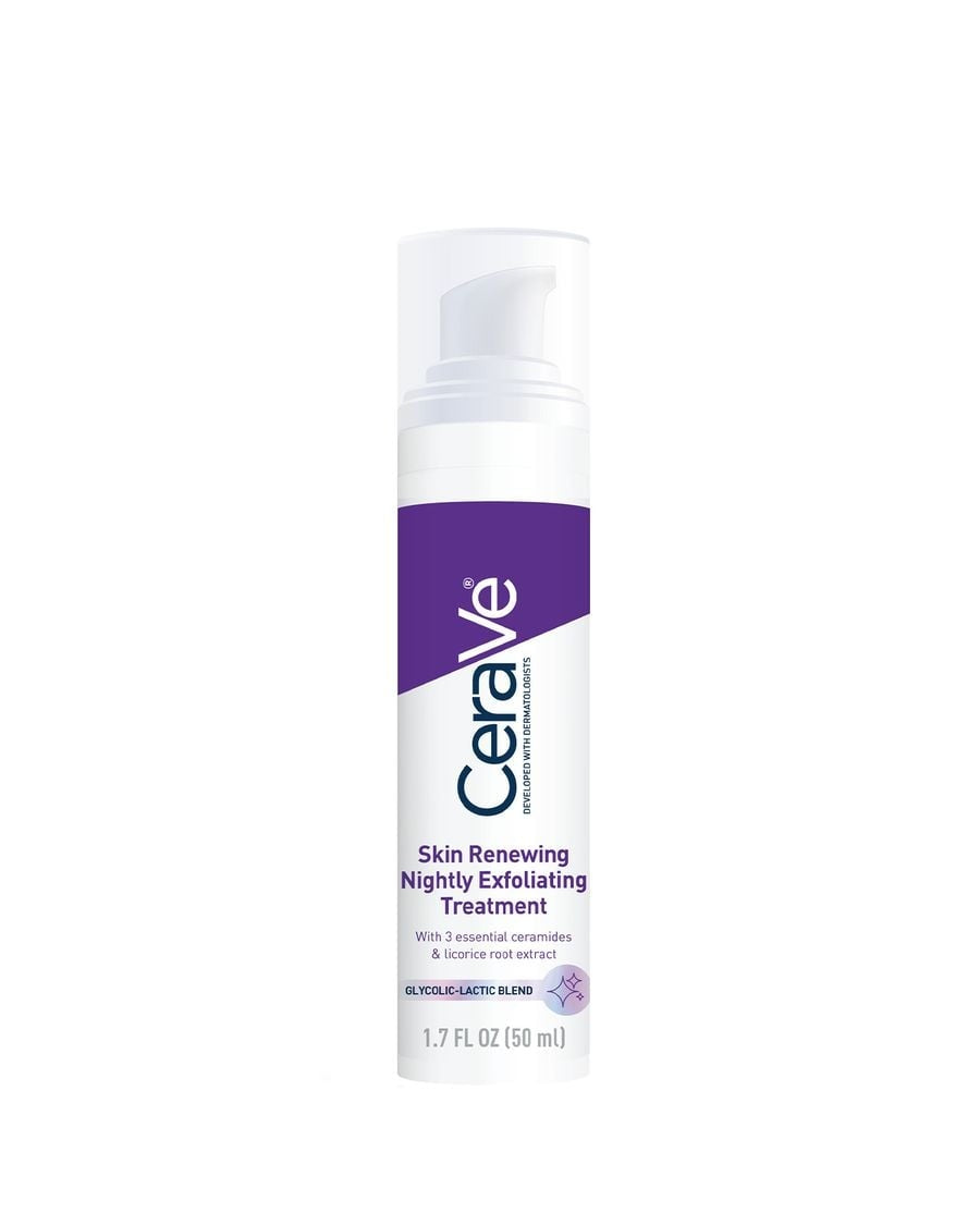 CeraVe Skin Renewing Nightly Exfoliating Treatment – Glycolic Lactic Acid Blend Skin Smoothing Facial Serum 50mL