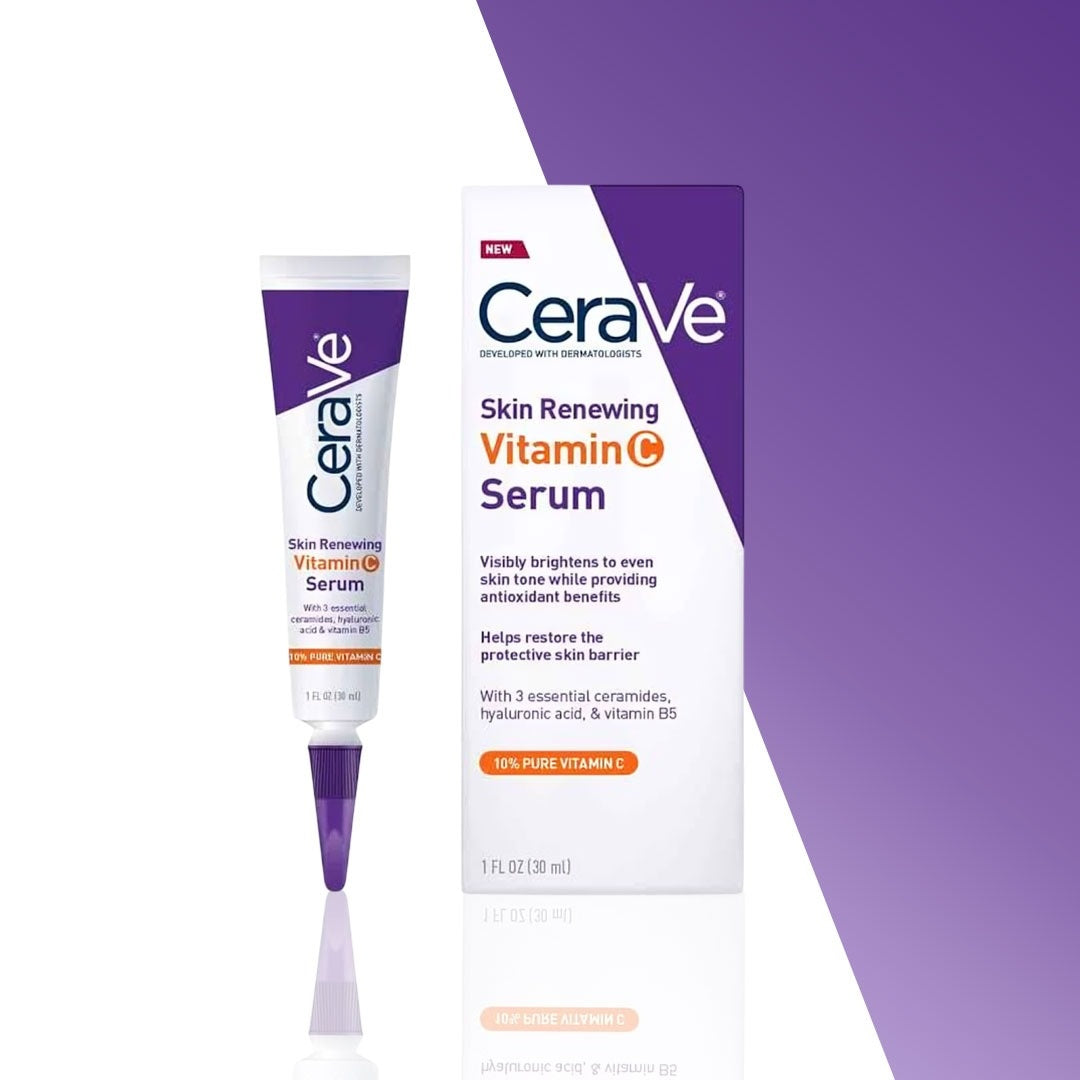 CeraVe Skin Renewing Vitamin C Serum – 10 Percent Pure Vitamin C Brightening Face Serum 30mL
