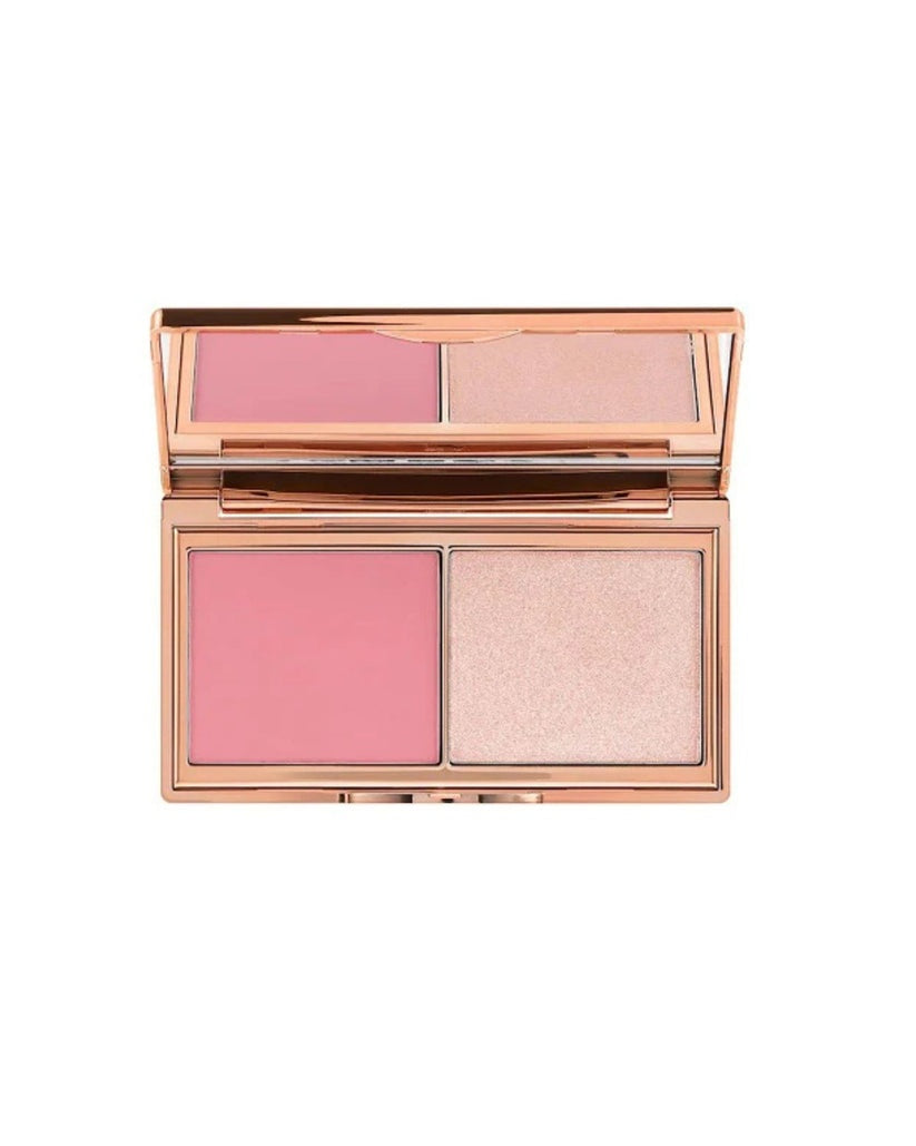 Charlotte Tilbury Hollywood Blush & Glow Palette - Radiant Powder Highlighter and Blusher Duo Fair Medium