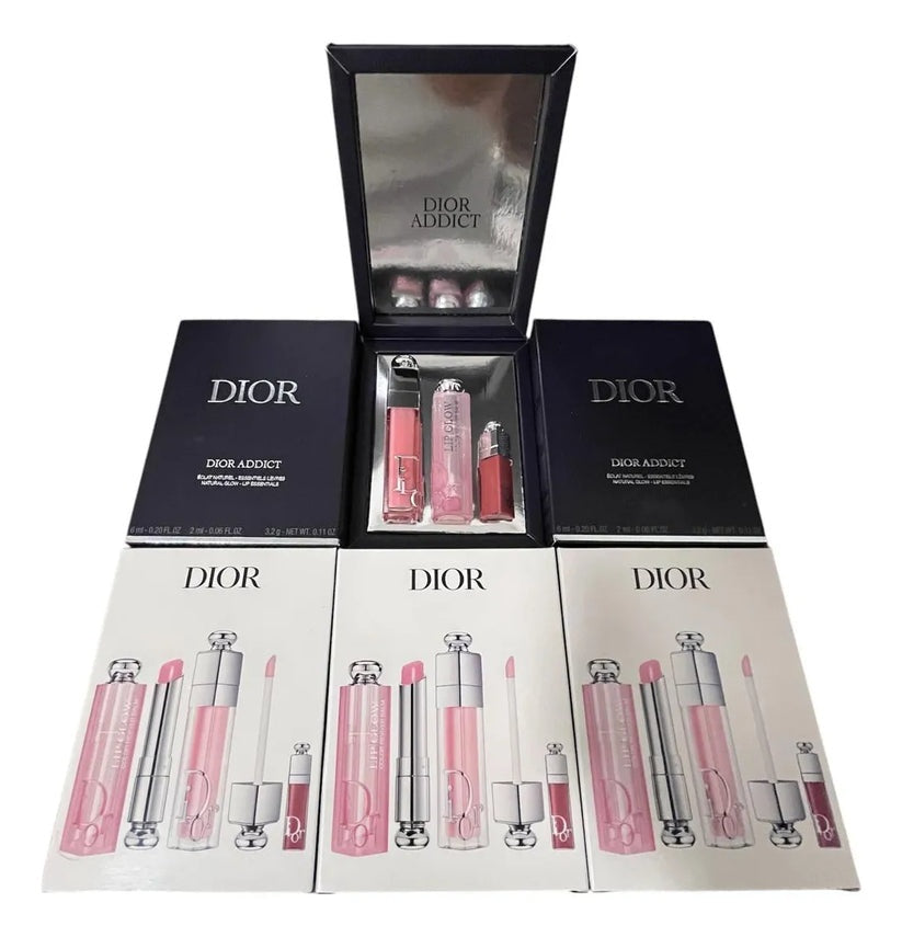 Dior Addict Natural Glow Lip Essentials Set - 3 Piece Hydrating Plumping Trio