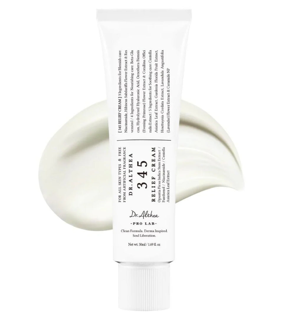 Dr. Althea 345 Relief Cream – Skin Barrier Repair and Acne Blemish Calming Face Moisturizer 50mL