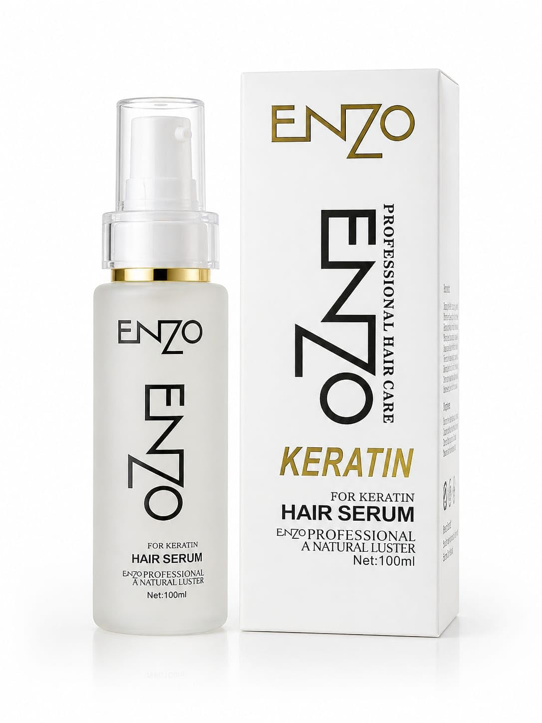 ENZO Professional Keratin Hair Serum – Anti Frizz Heat Protectant Natural Luster Smooth Hair Oil 100mL