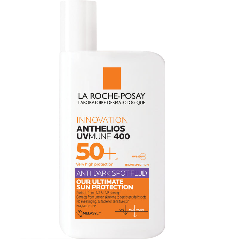 La Roche-Posay Anthelios Invisible Fluid SPF 50+ – Non Shiny Lightweight Fragrance Free Facial Sunscreen 50mL