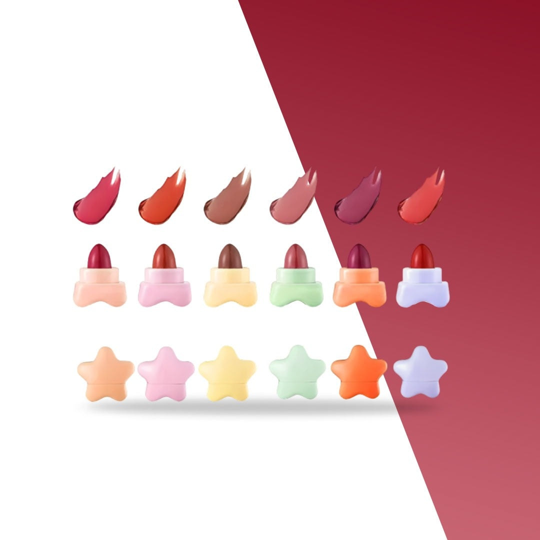 Gelanzi 8-Piece Mini Star Shape Velvet Lipstick Set - Matte Long Lasting Lip Kit