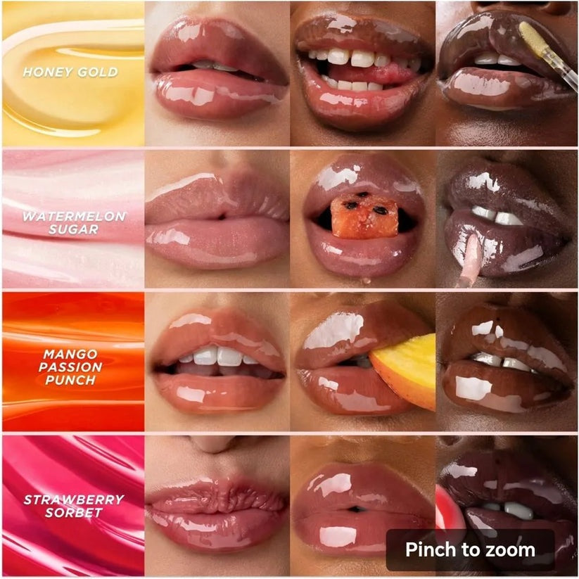 Gisou Honey Infused Lip Oil - Hydrating High-Shine Nourishing Treatment 8mL