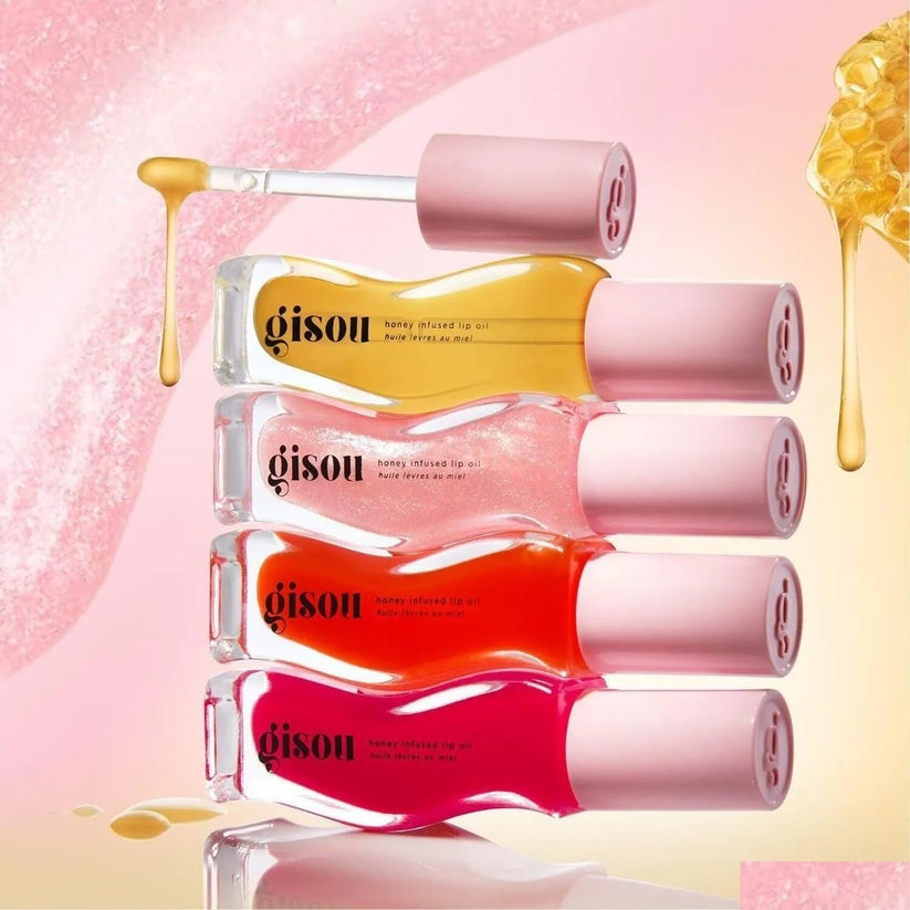 Gisou Honey Infused Lip Oil - Hydrating High-Shine Nourishing Treatment 8mL