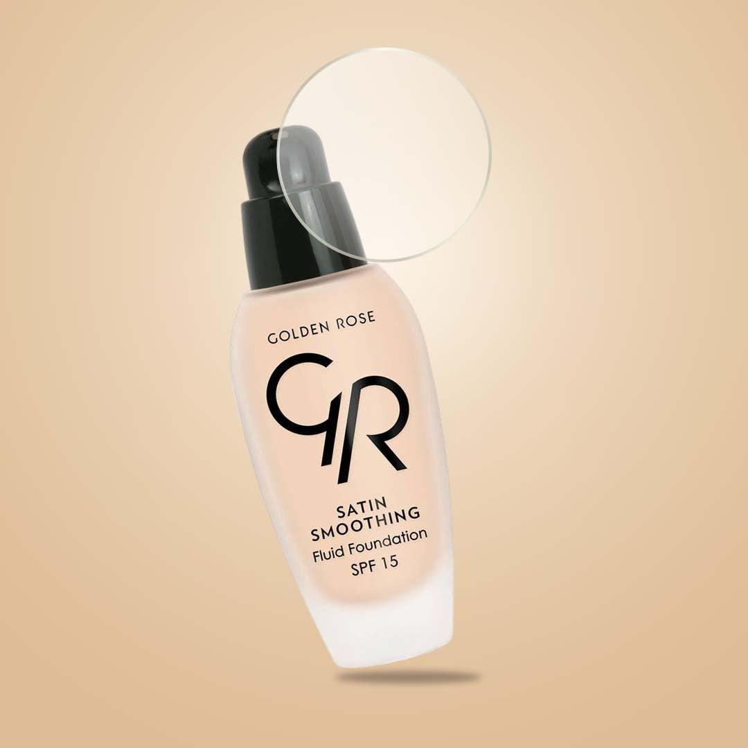 Golden Rose Satin Smoothing Foundation SPF 15 - Flawless Semi Matte Liquid Base 34mL