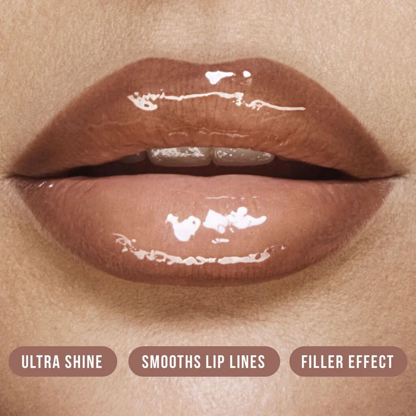 Huda Beauty Faux Filler Lip Gloss - Extra Shine Hydrating Plumping Tint