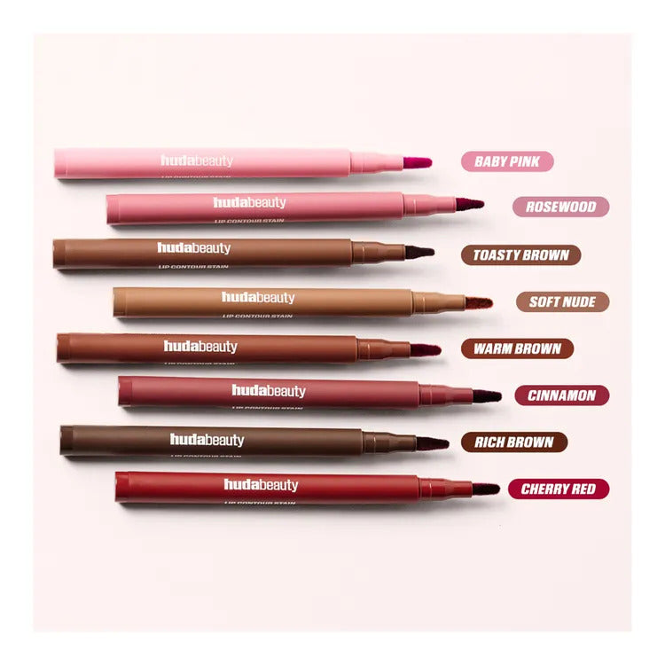 Huda Beauty Lip Contour Stain - 12-Hour Wear Felt Tip Liner and Lip Hybrid 1mL