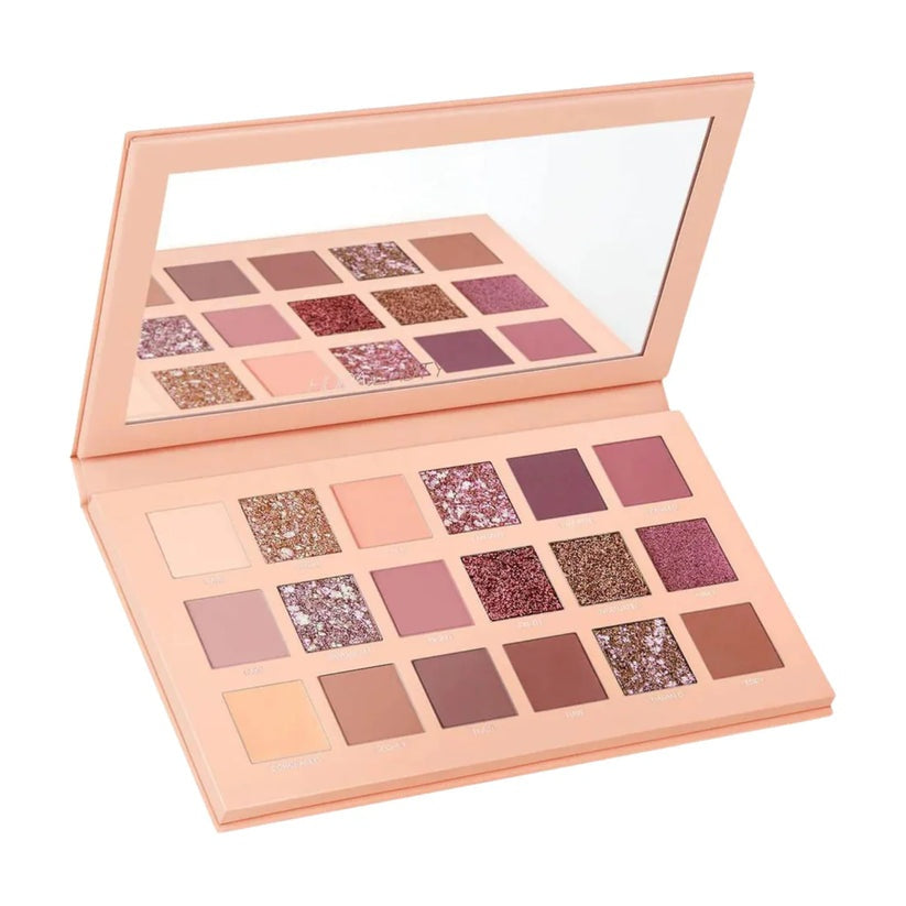 Huda Beauty The New Nude Eyeshadow Palette - 18-Shade Matte Shimmer Glitter