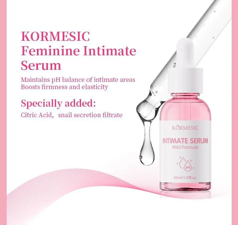 KORMESIC Intimate Serum – Antimicrobial Moisturizing and Whitening pH Balanced Mild Formula Vaginal Care Skin Treatment 30mL