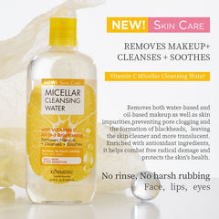 KORMESIC Vitamin C All-in-1 Brightening Micellar Cleansing Water – Glow Boosting Makeup Remover Gentle Facial Skin Cleanser 500mL