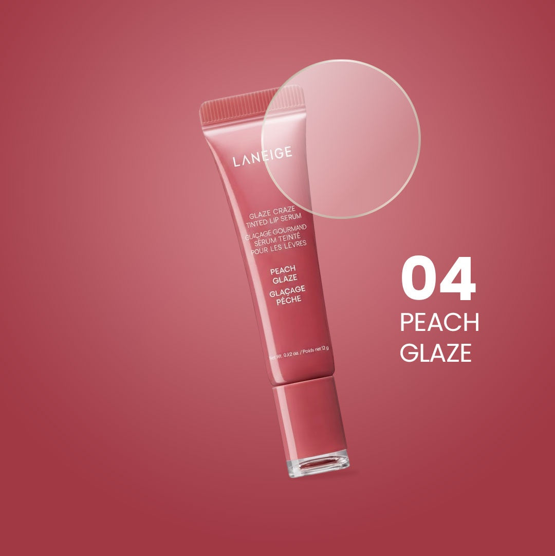 LANEIGE Glaze Craze Tinted Lip Serum - Hydrating Plumping Lip Gloss Tint 12g