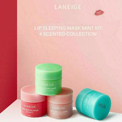 LANEIGE Lip Sleeping Mask Mini Kit 4 Pieces – Hydrating Nourishing Travel Exclusive Berry Grapefruit Lip Balm Pack 8g Each