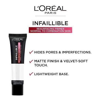 L'Oréal Paris Infallible Resurfacing Primer - Smoothing Blurring Face Base